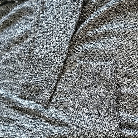 NWT ZARA LONG SLEEVE BLOUSE SILVER METALLIC - Picture 5 of 6